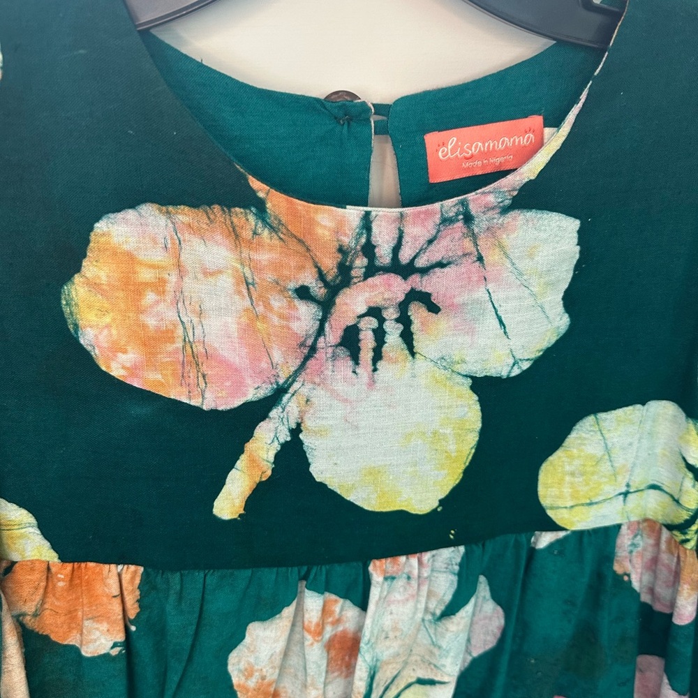 Elisamama Floral Women’s Dress - Green and Orange - Picture 8 of 9
